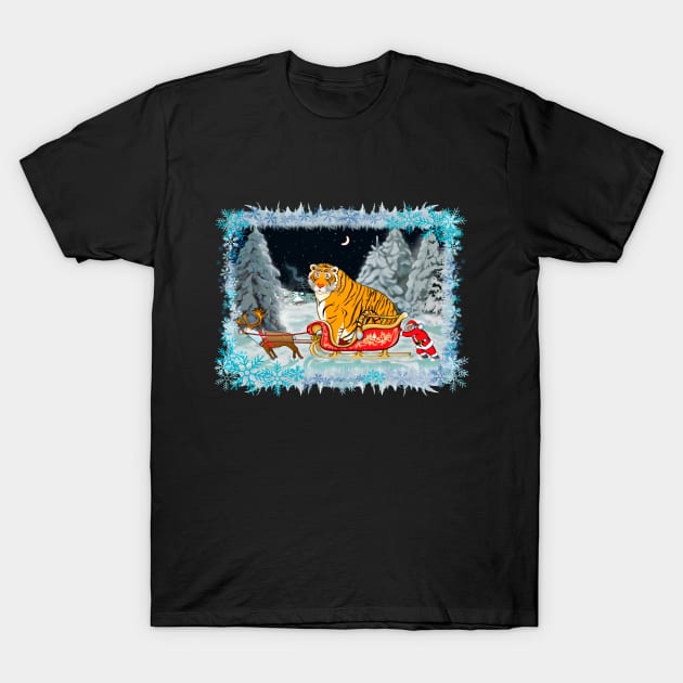 Christmas Tiger Delivery Mission for Secret Santa / Year of the Tiger /New Year 2022/ Tiger 2022 T-Shirt by SafSafStore